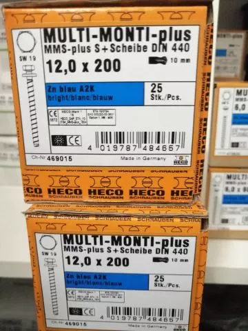 Betonschraube Betonanker Multi Monti-plus MMS-plus S + Scheibe 12x200