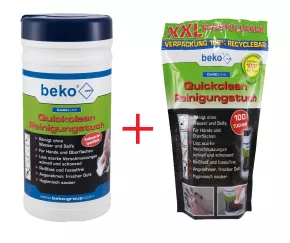 CareLine Quickclean Reinigungstuch 100Stück pro Dose + XXL Nachfüllpack